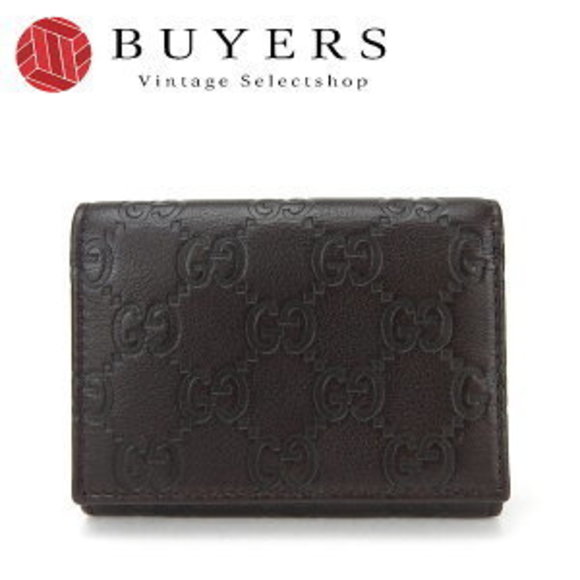 Gucci ssima Black Case holder leather business accessory GG - Picture 1 of 1